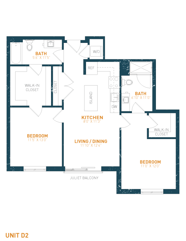 View Brookland Press's Forge 925-B619 Apartment Floor Plan in DC
